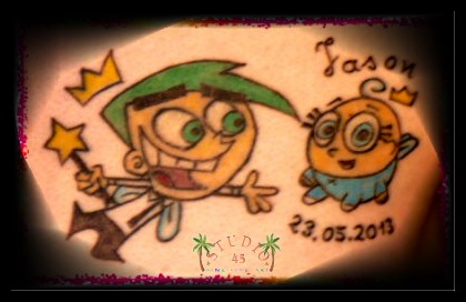 Cosmo und Wanda Fanart Tattoo farbig Recklinghausen STUDIO 45